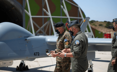 Σκύρος: Στο κλιμάκιο της MALE UAV από την οποία επιχειρεί HERON 1 ο αρχηγός ΓΕΕΘΑ